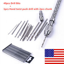 40x Mini Precision Pin Vise Micro Hand Drill Twist Bit Set Kit For Rotary Tools