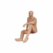 Realistic Male Fleshtone Seated Full Body Mannequin With Wig