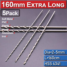 5pcs Hss 2mm-5mm Micro Twist Drill Bit Extra Long For Metal Woodworking Drilling