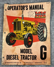 1954 Minneapolis Moline Model G Diesel Tractor Operators Manual Book