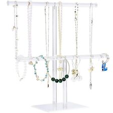 Acrylic Jewelry Display Holder Necklace And Bracelet Hanging Organizer Clear 2