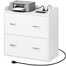 2 Drawer File Cabinet With Usb Port Charging Station Lateral Filing Cabinet
