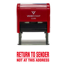 Return To Sender Not At This Address Self Inking Rubber Stamp See Description