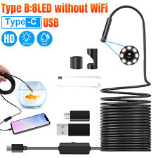 Led Wifi Snake Borescope Endoscope 8mm Inspection Camera For Iphone Android Ios