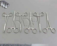 New Set Of 6 Pairs 6 Curved Hemostat Forceps Locking Clamps - Stainless Steel
