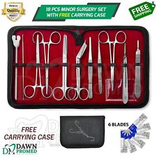 18 Pcs Minor Surgery Set With Free Case Surgical Instruments Kit Stainless Steel