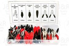 60 Pc Alligator Clip Assortment Set Test Lead Electrical Battery Clamp Connector