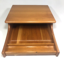 Levenger Wood Desk Paper Organizer Computer Stand With One Drawer Pen Holder