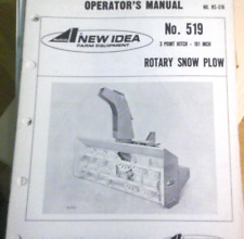 Operators Manual For New Idea No. 519 Rotary Snow Plow 3 Point Hitch Inch 101