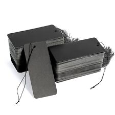 200 Pack Black Tags With String Large Price Tags With Elastic Strings Attache...