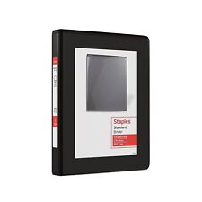 Staples 12 Standard 5-12 X 8-12 Mini View Binder With Round Rings Black