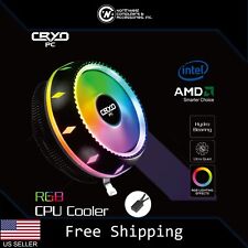 New Cryo-pc Rgb Ufo Cpu Cooler Heatsink With Rainbow 90mm Fan For Amd Intel