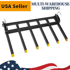 21 Fork Length 4000lbs Clamp-on Debris Forks For 60 Buckets Skid Steers Heavy