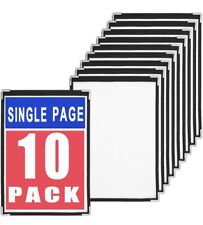 10 Pack Single Menu Covers Black 8.5 X 11-inches Insert 2 View Drinkwine