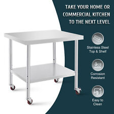 30x36 Commercial Stainless Steel Work Table W Wheels Shelf Kitchen Prep Table