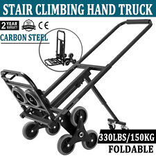 330lb Capacity Heavy Duty Stair Climbing Cart Folding Hand Truck Dolly W Wheels