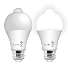 2 Pack Motion Sensor Led Light Bulb 10w 80w Equivalent A19 E26 White Bulbs