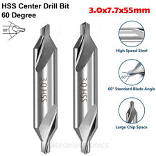 2x Center Drill 60 A-type High-speed Steel Center Drill 3.0x7.7x55mm Durable Us