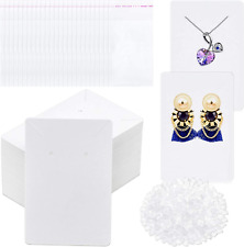 White Earring Cards 400 Pcs Earring Packaging Supplies Kit With Earring Display