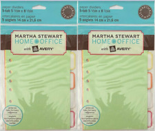 Martha Stewart Home Office Paper Dividers 5-tab 5 12 X 8 12 Set Of 2
