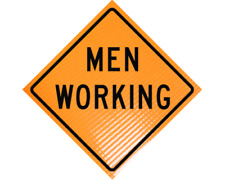 Men Working Non-reflective Vinyl Roll-up Sign 48 X 48 Sign Only