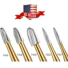 Trimming Finishing Gold Carbide Burs With Blades Friction Grip Different Sizes