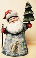 Alkota Russian Genuine Wooden Collectible Santa The Traveler 6.5-7h