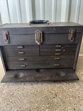 Vintage Kennedy Kits 520 Machinist Tool Box Wkey And Cover Usa Brown 7 Drawer