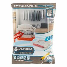 5 Medium Vacuum Storage Bags Air Tight Shrink Closet Clutter 28 X 20 Inches