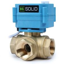 U.s. Solid 3 Way Electric Motorized Ball Valve 34 Inch Brass 9-24v Acdc