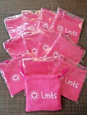 Lot 12 Pink Drawstring Pouch Jewelry Gift Travel Bags Heart 3.5x3.5 Inch