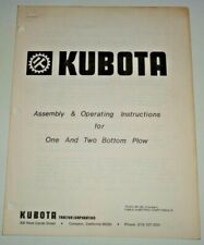 Kubota One Two Bottom Plow Assembly Operators Parts Manual Catalog