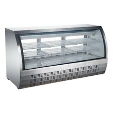 Peakcold 82 Curved Glass Refrigerated Deli Case Stainless Steel Meat Showcase