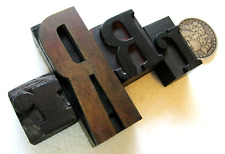 4 Vintage Mixed Font Letterpress Wood Type Rs. Beautiful Patina