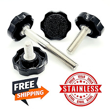 38 Thumb Screw Bolts Black Round Clamping Knob 1 12 Plastic Cap Stainless