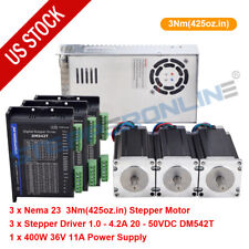 3 Axis Nema 23 425oz.in Stepper Motor Driver Dm542t Power Supply Cnc Kit