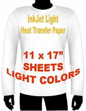 Ink Jet Heat Iron On Transfer Paper Light 11 X 17 -70 Sheets