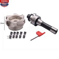 4 90 Degree Indexable Face Shell Mill Cutter R8 Arbor With Apmt1604 Insert