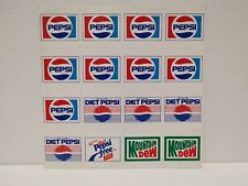 Vintage Pepsi Mountain Dew Soda Vending Machine Stickers Absolete