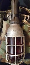 Vintage Crouse Hinds Explosion Proof Cage Light Fixture Red Globe V97