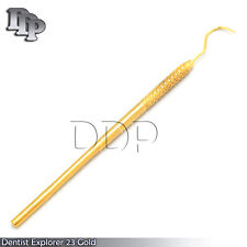 Dentist Pick Tools Hygienist Tartar Remover Gold Color Coated Dental Explorer 23