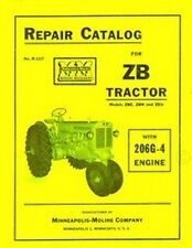 Minneapolis Moline Zb Zbe Zbn Zbu 206g-4 Engine Tractor Parts Manual