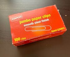 Staples Jumbo Paper Clips Smooth Steel Finish 100 Ct 525923 Volume Discount