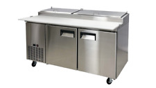 71 W 8 Pan Refrigerated Pizza Sandwich Salad Food Prep Table Cooler Work Table