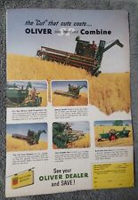 Oliver Self-propelled Combine Print Ad From 1953