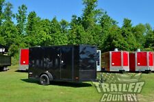 New 6x12 6 X 12 V-nose Enclosed Cargo Trailer W Ramp Black Out Package
