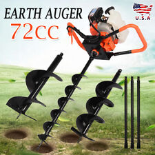 4hp Gas Powered Post Hole Digger With 4812earth Auger Borer Digging Engine Us