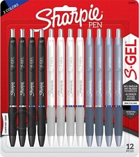 Sharpie S Gel Pens Medium Point 0.7 Mm Vivid Black Blue Ink 12 Pack - New
