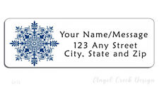 60 Personalized Return Address Labels 23 X 1 34- Christmas Blue Snowflake