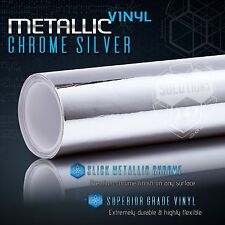 Silver Chrome Mirror Vinyl Wrap Film Roll Sheet Air Bubble Free 12 X 60 In